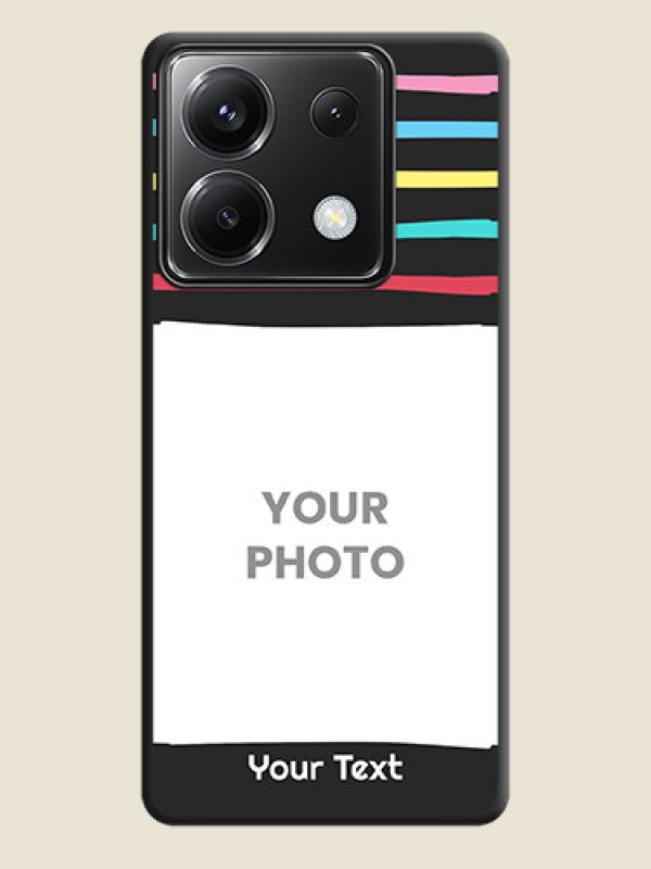 Custom Multicolor Lines with Image on Space Black Personalized Soft Matte Phone Covers - Poco X6 5G - alternate view