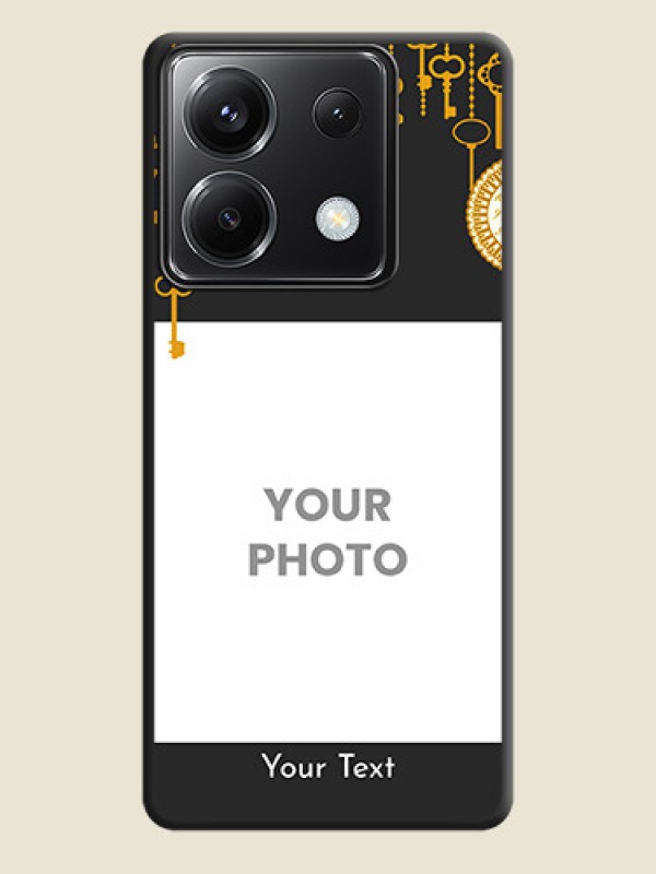 Custom Decorative Design with Text on Space Black Custom Soft Matte Back Cover - Poco X6 5G - alternate view