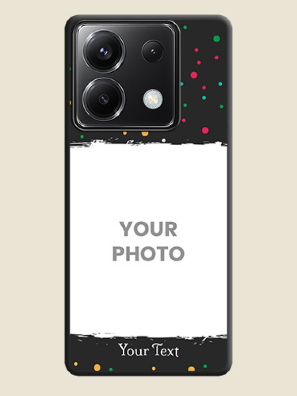 Custom Multicolor Dotted Pattern with Text on Space Black Custom Soft Matte Phone Back Cover - Poco X6 5G - alternate view