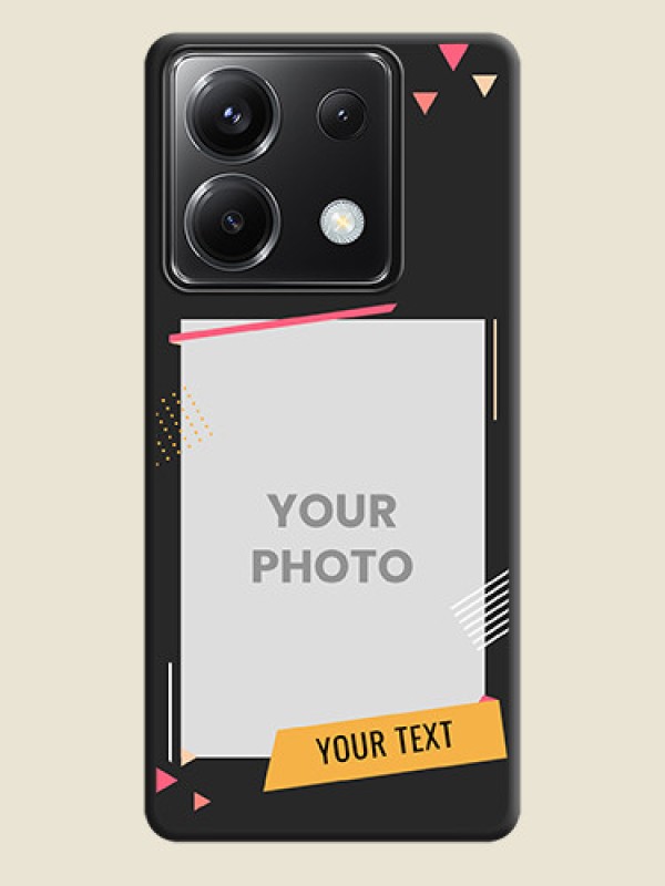 Custom Photo Frame with Triangle Small Dots - Photo on Space Black Soft Matte Back Cover - Poco X6 5G - alternate view