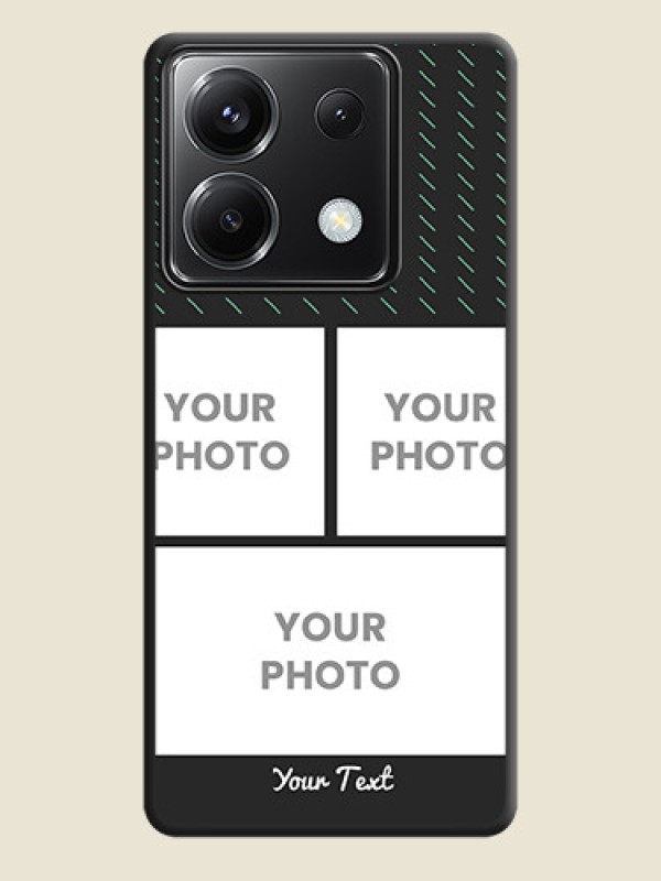 Custom Cross Dotted Pattern with 2 Image Holder on Personalised Space Black Soft Matte Cases - Poco X6 5G - alternate view