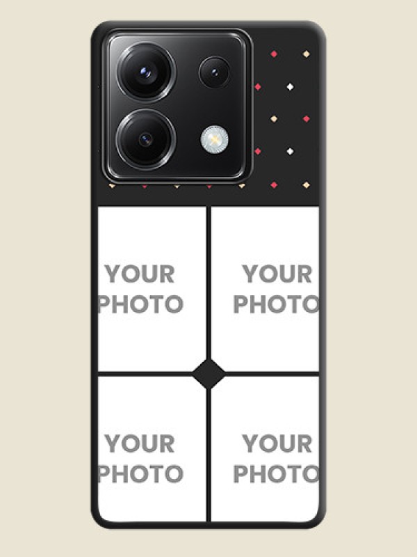Custom Multicolor Dotted Pattern with 4 Image Holder on Space Black Custom Soft Matte Phone Cases - Poco X6 5G - alternate view