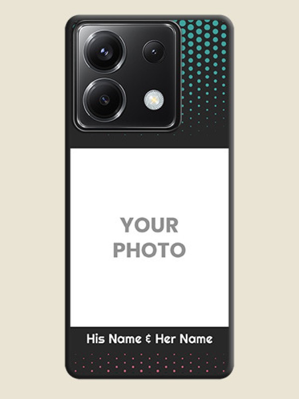 Custom Faded Dots with Grunge Photo Frame and Text on Space Black Custom Soft Matte Phone Cases - Poco X6 5G - alternate view