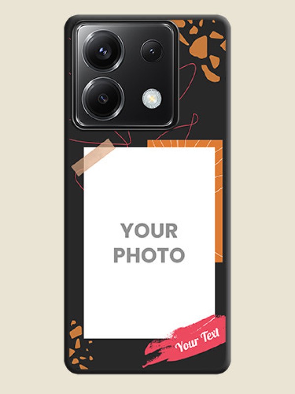 Custom Orange Photo Frame on Space Black Custom Soft Matte Phone Back Cover - Poco X6 5G - alternate view