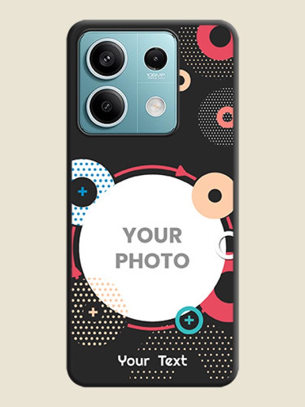 Custom Multicoloured Round Image on Personalised Space Black Soft Matte Cases - Poco X6 Neo 5G - alternate view
