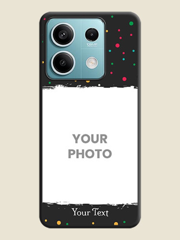 Custom Multicolor Dotted Pattern with Text on Space Black Custom Soft Matte Phone Back Cover - Poco X6 Neo 5G - alternate view