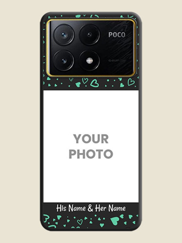 Custom Sea Green Indefinite Love Pattern - Photo on Space Black Soft Matte Mobile Cover - Poco X6 Pro 5G - alternate view