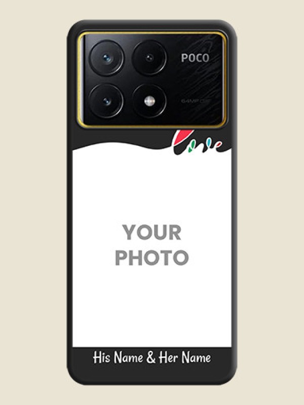 Custom Fall in Love Pattern with Picture - Photo on Space Black Soft Matte Mobile Case - Poco X6 Pro 5G - alternate view