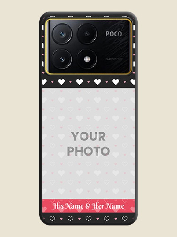 Custom White Color Love Symbols with Text Design - Photo on Space Black Soft Matte Phone Cover - Poco X6 Pro 5G - alternate view