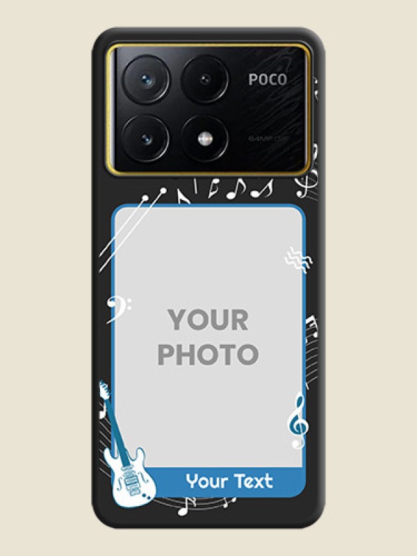Custom Musical Theme Design with Text - Photo on Space Black Soft Matte Mobile Case - Poco X6 Pro 5G - alternate view