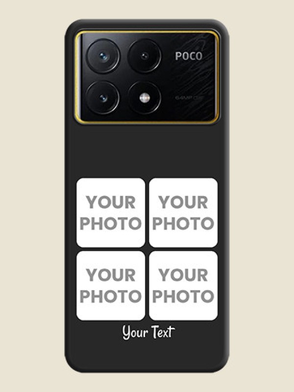 Custom Floral Art with 6 Image Holder - Photo on Space Black Soft Matte Mobile Case - Poco X6 Pro 5G - alternate view
