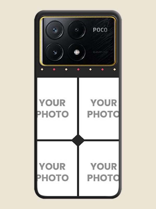 Custom Multicolor Dotted Pattern with 4 Image Holder on Space Black Custom Soft Matte Phone Cases - Poco X6 Pro 5G - alternate view