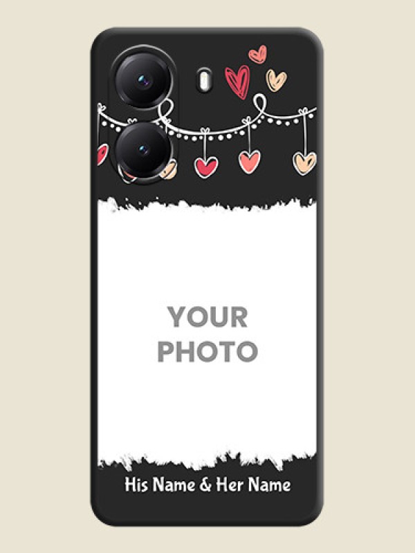 Custom Pink Love Hangings with Name On Space Black Custom Soft Matte Mobile Back Cover - Poco X7 Pro 5G - alternate view