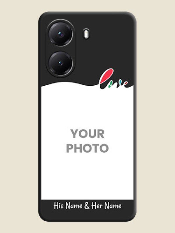 Custom Fall in Love Pattern with Picture on Photo On Space Black Custom Soft Matte Mobile Back Cover - Poco X7 Pro 5G - alternate view