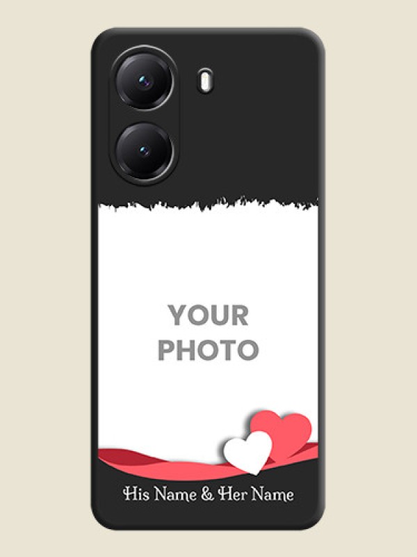 Custom Pin Color Love Shaped Ribbon Design with Text On Space Black Custom Soft Matte Mobile Back Cover - Poco X7 Pro 5G - alternate view