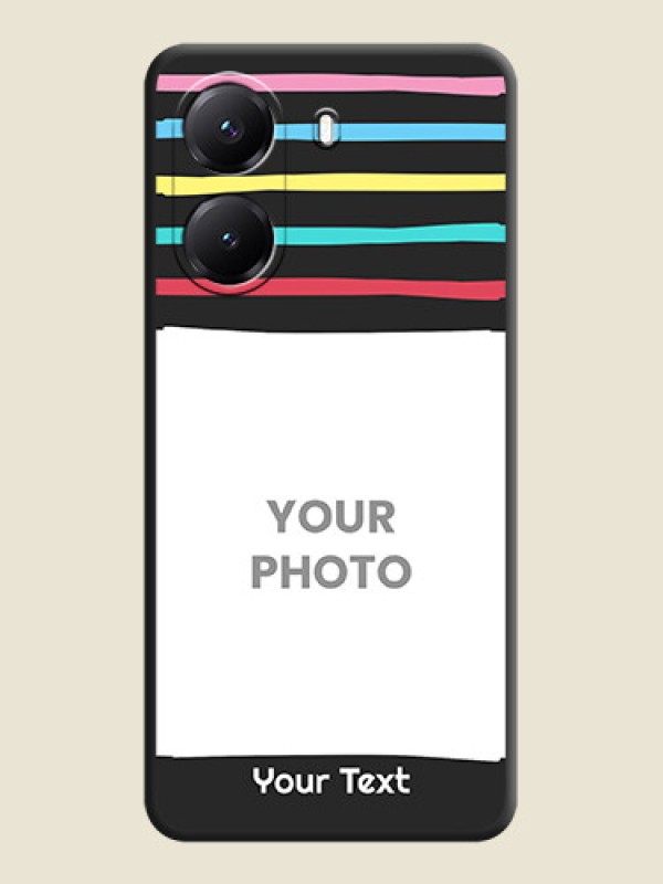 Custom Multicolor Lines with Image On Space Black Custom Soft Matte Mobile Back Cover - Poco X7 Pro 5G - alternate view
