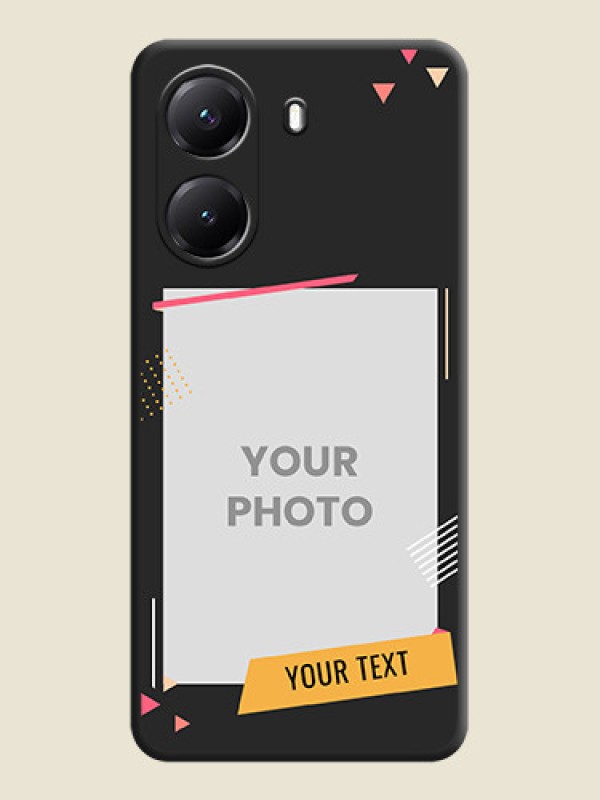 Custom Photo Frame with Triangle Small Dots on Photo On Space Black Custom Soft Matte Mobile Back Cover - Poco X7 Pro 5G - alternate view