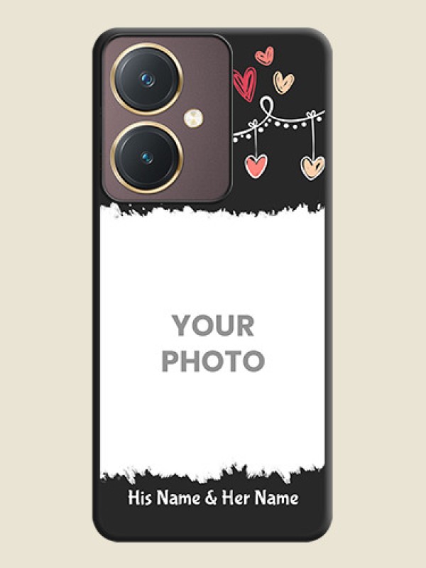 Custom Pink Love Hangings with Name on Space Black Custom Soft Matte Phone Cases - Vivo Y27 - alternate view