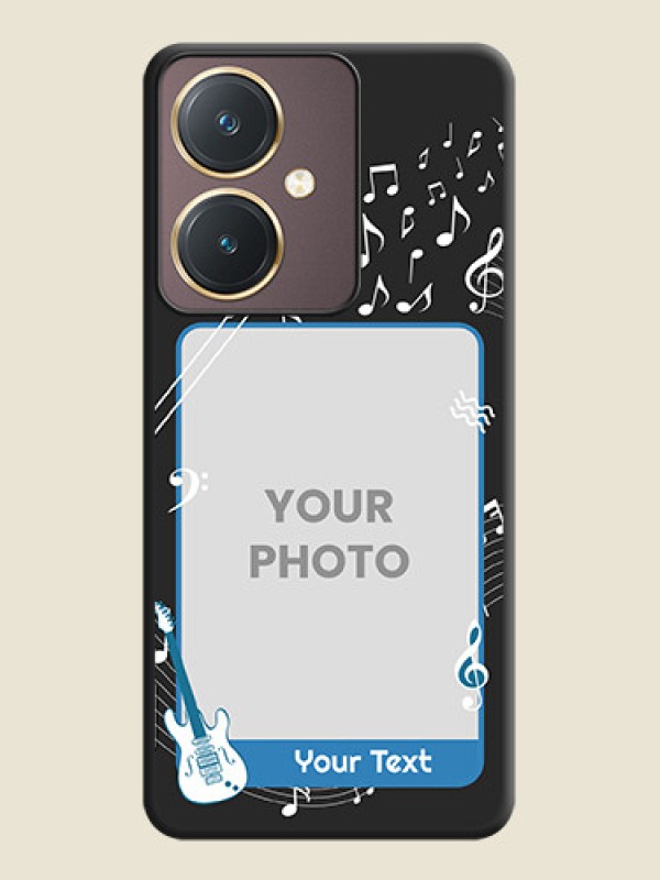 Custom Musical Theme Design with Text - Photo on Space Black Soft Matte Mobile Case - Vivo Y27 - alternate view