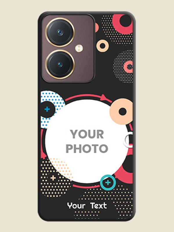 Custom Multicoloured Round Image on Personalised Space Black Soft Matte Cases - Vivo Y27 - alternate view