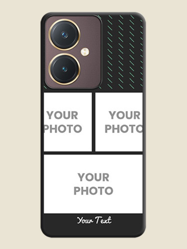 Custom Cross Dotted Pattern with 2 Image Holder on Personalised Space Black Soft Matte Cases - Vivo Y27 - alternate view
