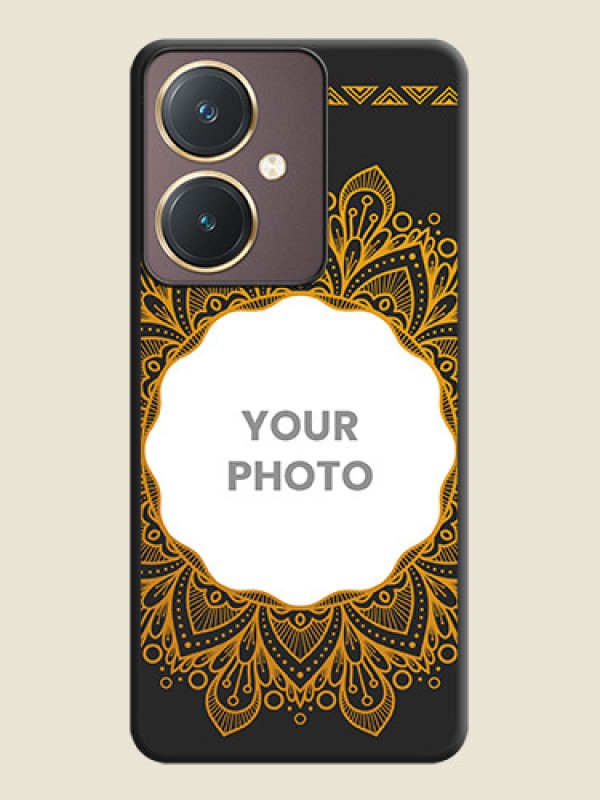 Custom Round Image with Floral Design - Photo on Space Black Soft Matte Mobile Cover - Vivo Y27 - alternate view