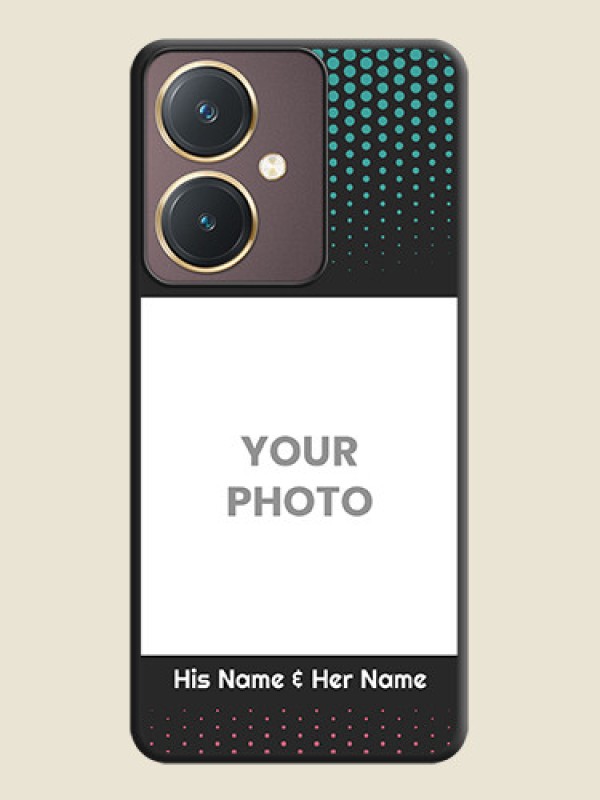 Custom Faded Dots with Grunge Photo Frame and Text on Space Black Custom Soft Matte Phone Cases - Vivo Y27 - alternate view