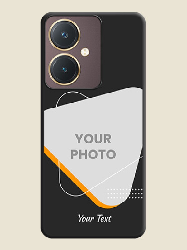 Custom Yellow Triangle - Photo on Space Black Soft Matte Phone Cover - Vivo Y27 - alternate view