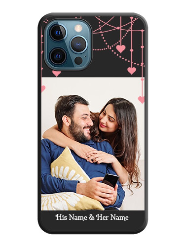 Custom Pink Love Hangings with Text on Space Black Custom Soft Matte Back Cover - iPhone 12 Pro Max