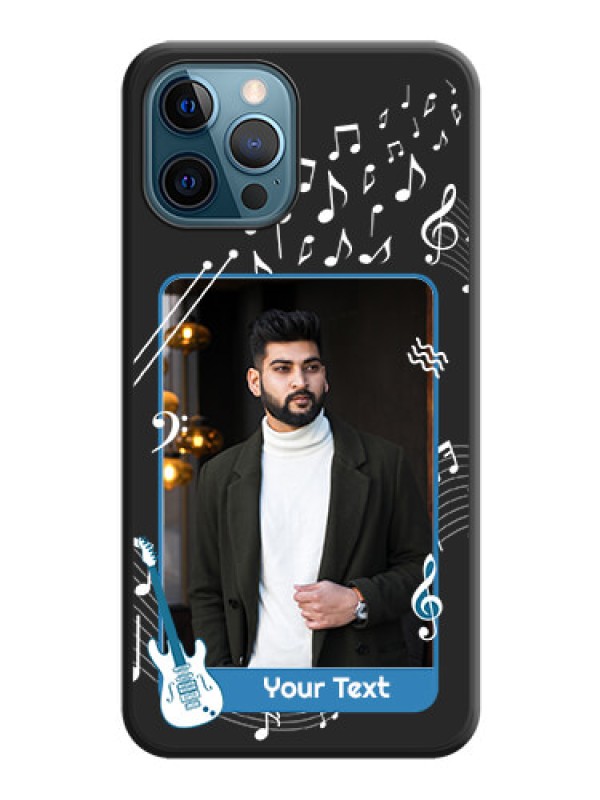 Custom Musical Theme Design with Text on Photo on Space Black Soft Matte Mobile Case - iPhone 12 Pro Max