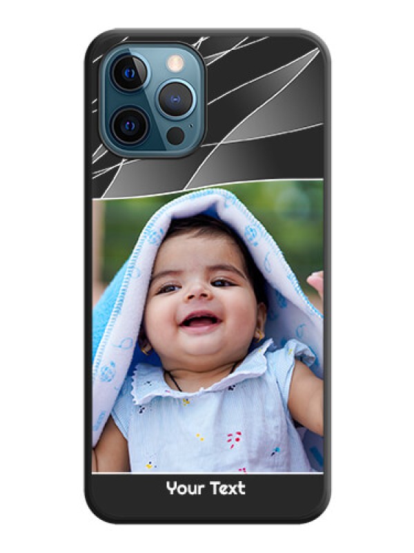 Custom Mixed Wave Lines on Photo on Space Black Soft Matte Mobile Cover - iPhone 12 Pro Max
