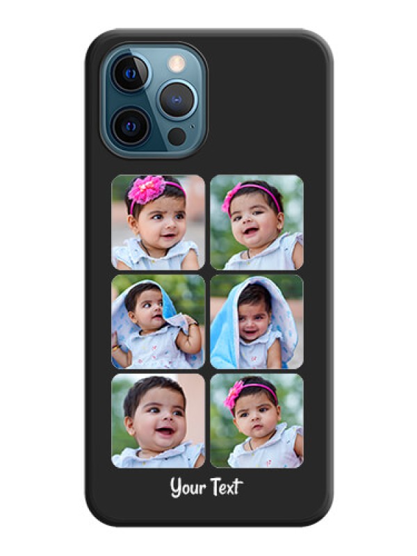Custom Floral Art with 6 Image Holder on Photo on Space Black Soft Matte Mobile Case - iPhone 12 Pro Max