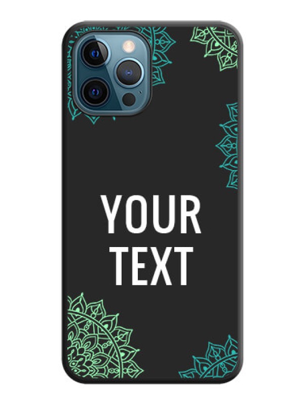 Custom Your Name with Floral Design on Space Black Custom Soft Matte Back Cover - iPhone 12 Pro Max