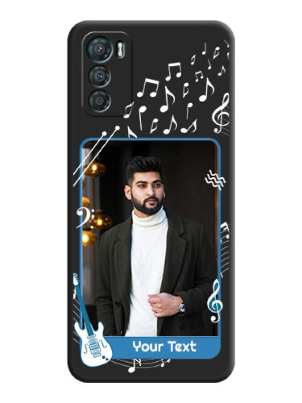 Custom Musical Theme Design with Text on Photo on Space Black Soft Matte Mobile Case - Motorola Moto G42