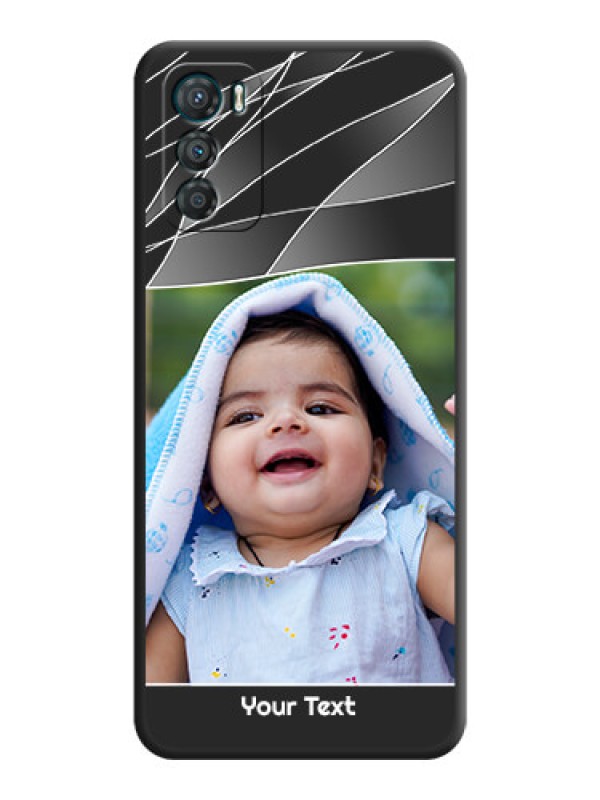 Custom Mixed Wave Lines on Photo on Space Black Soft Matte Mobile Cover - Motorola Moto G42