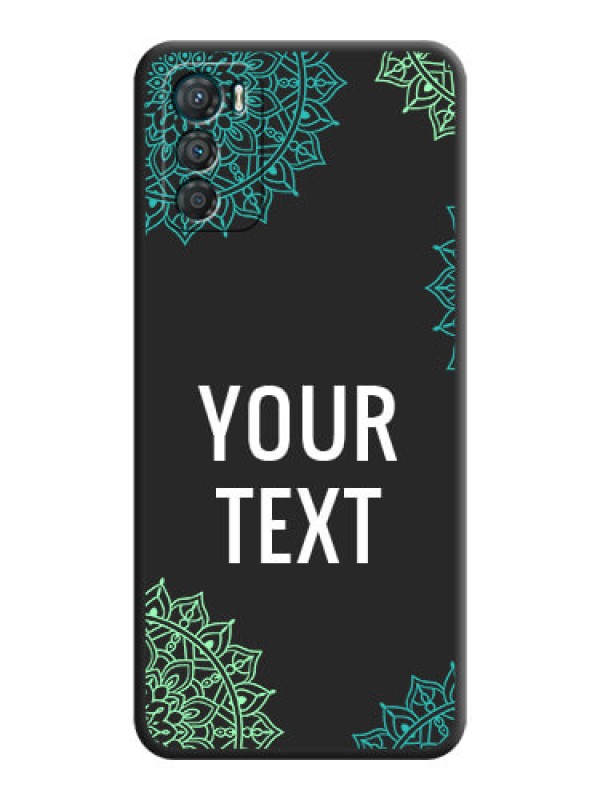 Custom Your Name with Floral Design on Space Black Custom Soft Matte Back Cover - Motorola Moto G42