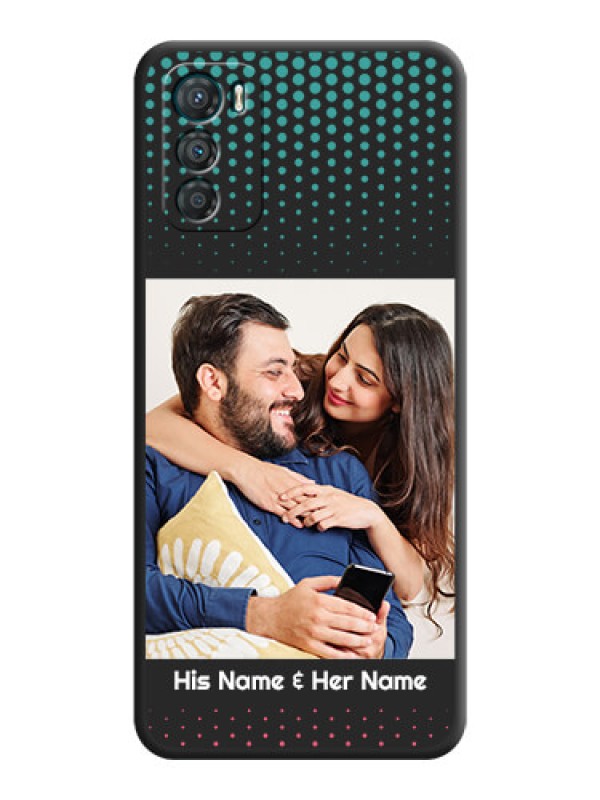 Custom Faded Dots with Grunge Photo Frame and Text on Space Black Custom Soft Matte Phone Cases - Motorola Moto G42