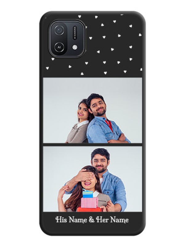 Custom Miniature Love Symbols with Name on Space Black Custom Soft Matte Back Cover - Oppo A16K