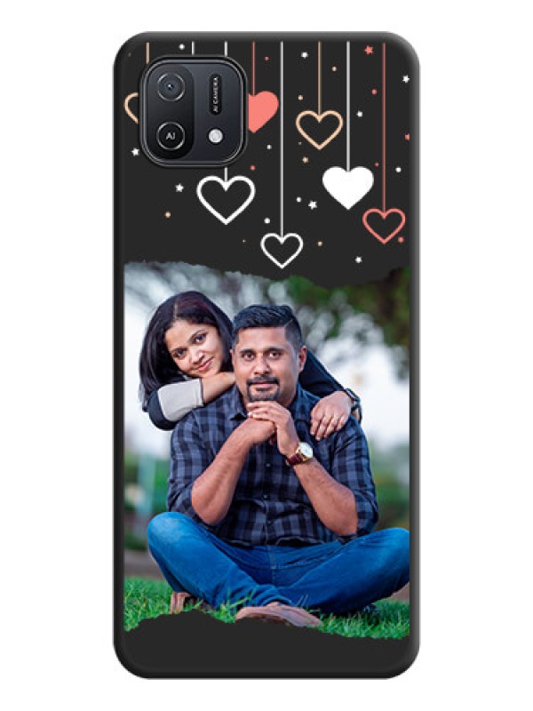 Custom Love Hangings with Splash Wave Picture on Space Black Custom Soft Matte Phone Back Cover - Oppo A16K