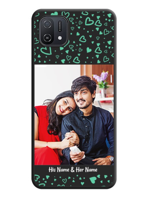 Custom Sea Green Indefinite Love Pattern on Photo on Space Black Soft Matte Mobile Cover - Oppo A16K