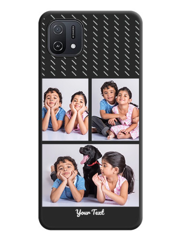 Custom Cross Dotted Pattern with 2 Image Holder  on Personalised Space Black Soft Matte Cases - Oppo A16K