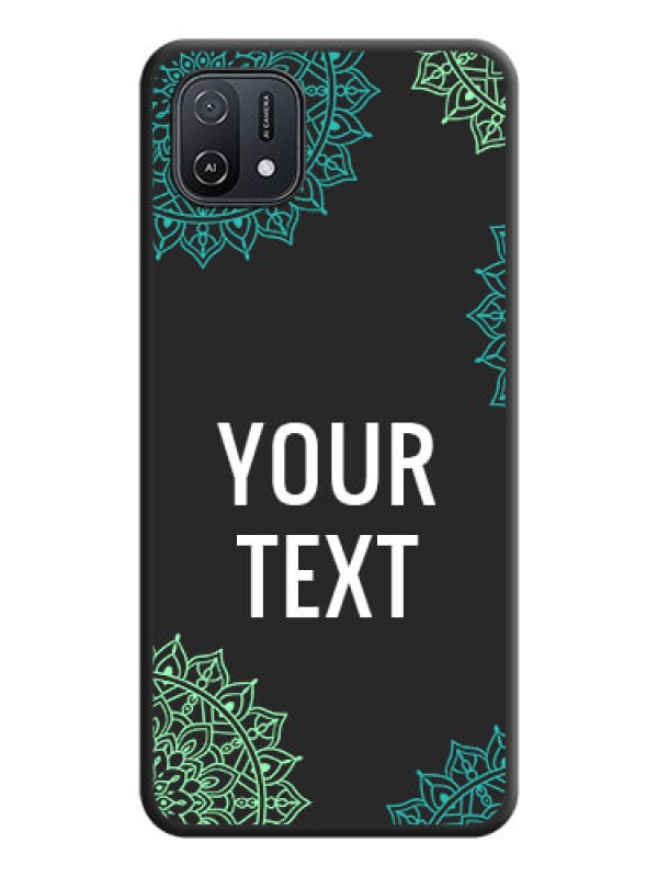 Custom Your Name with Floral Design on Space Black Custom Soft Matte Back Cover - Oppo A16K