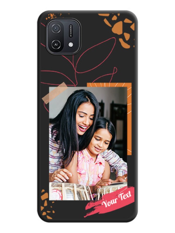 Custom Orange Photo Frame on Space Black Custom Soft Matte Phone Back Cover - Oppo A16K