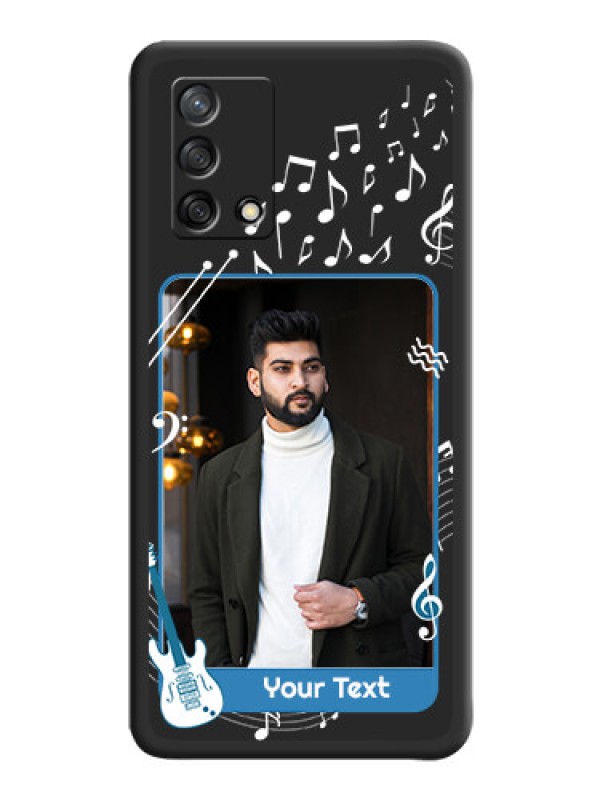 Custom Musical Theme Design with Text on Photo on Space Black Soft Matte Mobile Case - Oppo F19s