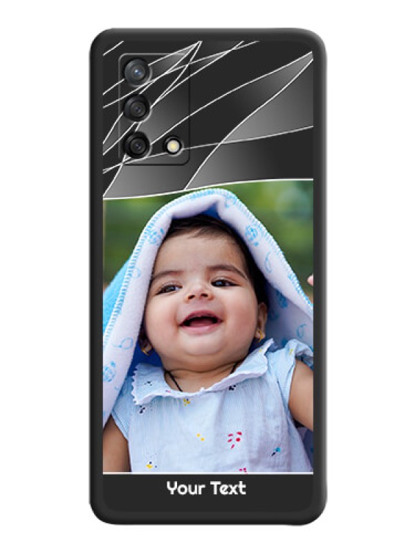 Custom Mixed Wave Lines on Photo on Space Black Soft Matte Mobile Cover - Oppo F19s