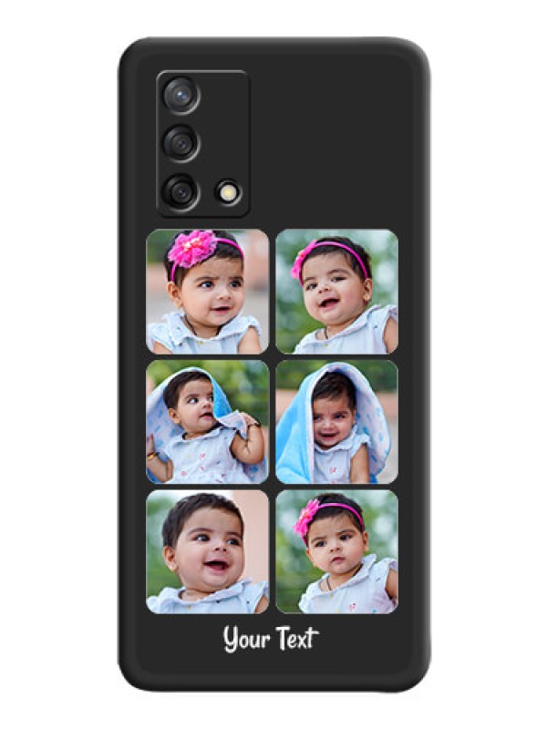 Custom Floral Art with 6 Image Holder on Photo on Space Black Soft Matte Mobile Case - Oppo F19s