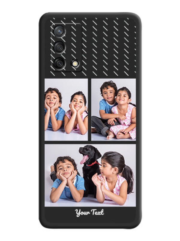 Custom Cross Dotted Pattern with 2 Image Holder  on Personalised Space Black Soft Matte Cases - Oppo F19s