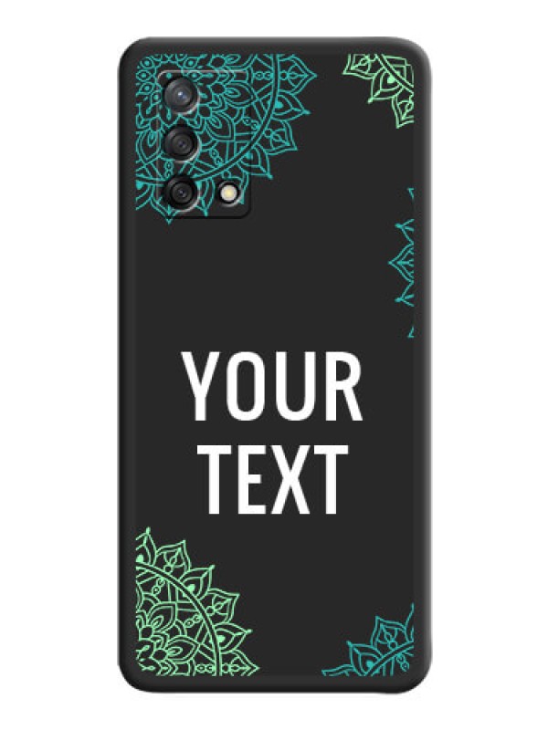 Custom Your Name with Floral Design on Space Black Custom Soft Matte Back Cover - Oppo F19s
