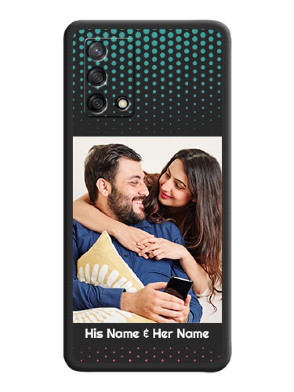 Custom Faded Dots with Grunge Photo Frame and Text on Space Black Custom Soft Matte Phone Cases - Oppo F19s