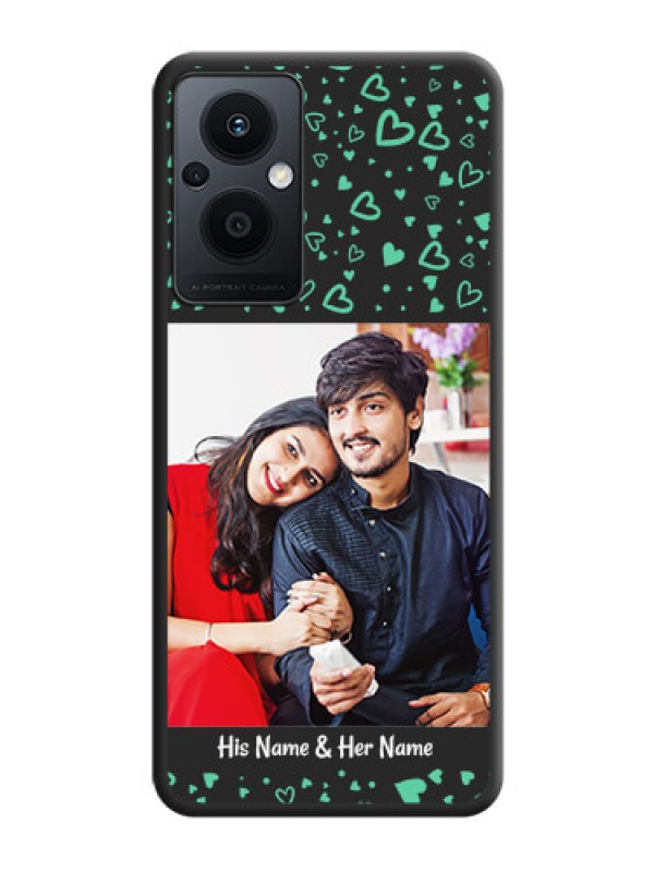 Custom Sea Green Indefinite Love Pattern on Photo on Space Black Soft Matte Mobile Cover - Oppo F21s Pro 5G